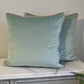 Mineral Aqua Green & Blush 55cm Velvet Cushion