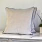 Grey & Navy 55cm Velvet Cushion