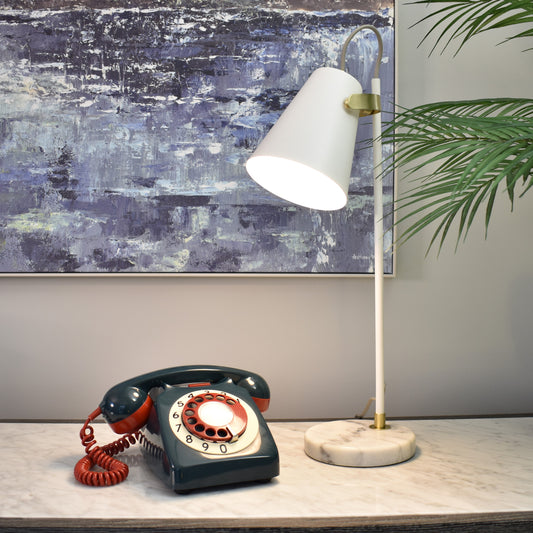 White Marble Task Lamp