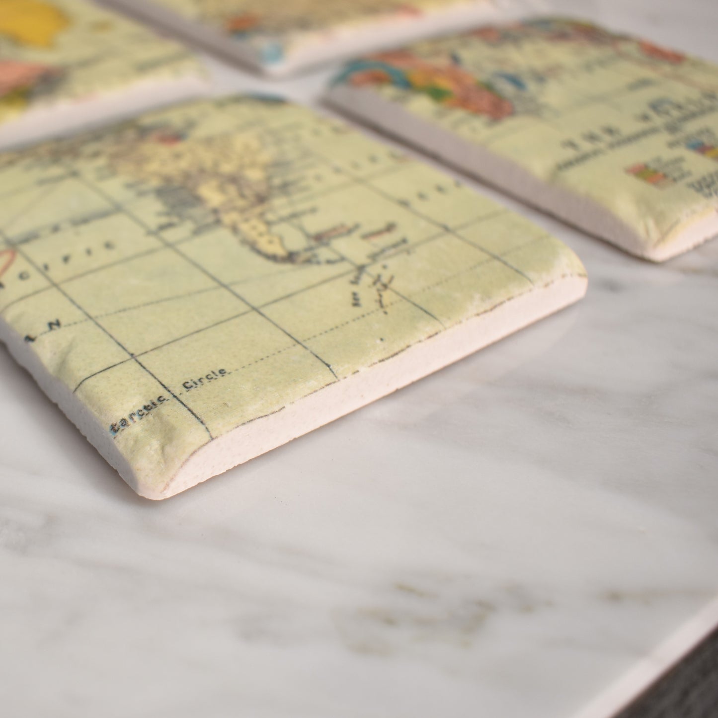 World Map Coasters - Set of Four