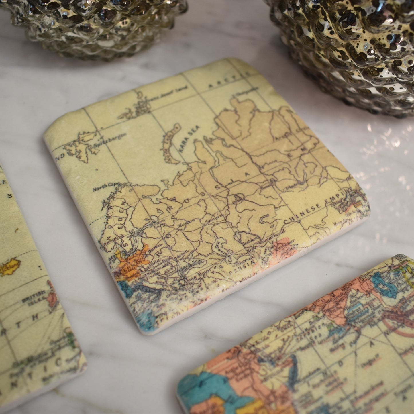 World Map Coasters - Set of Four