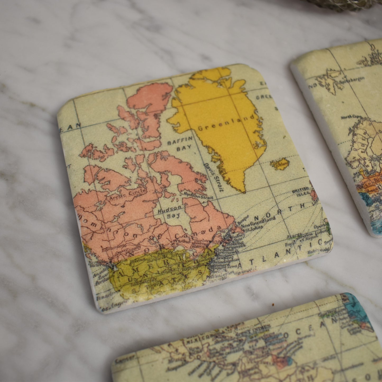 World Map Coasters - Set of Four