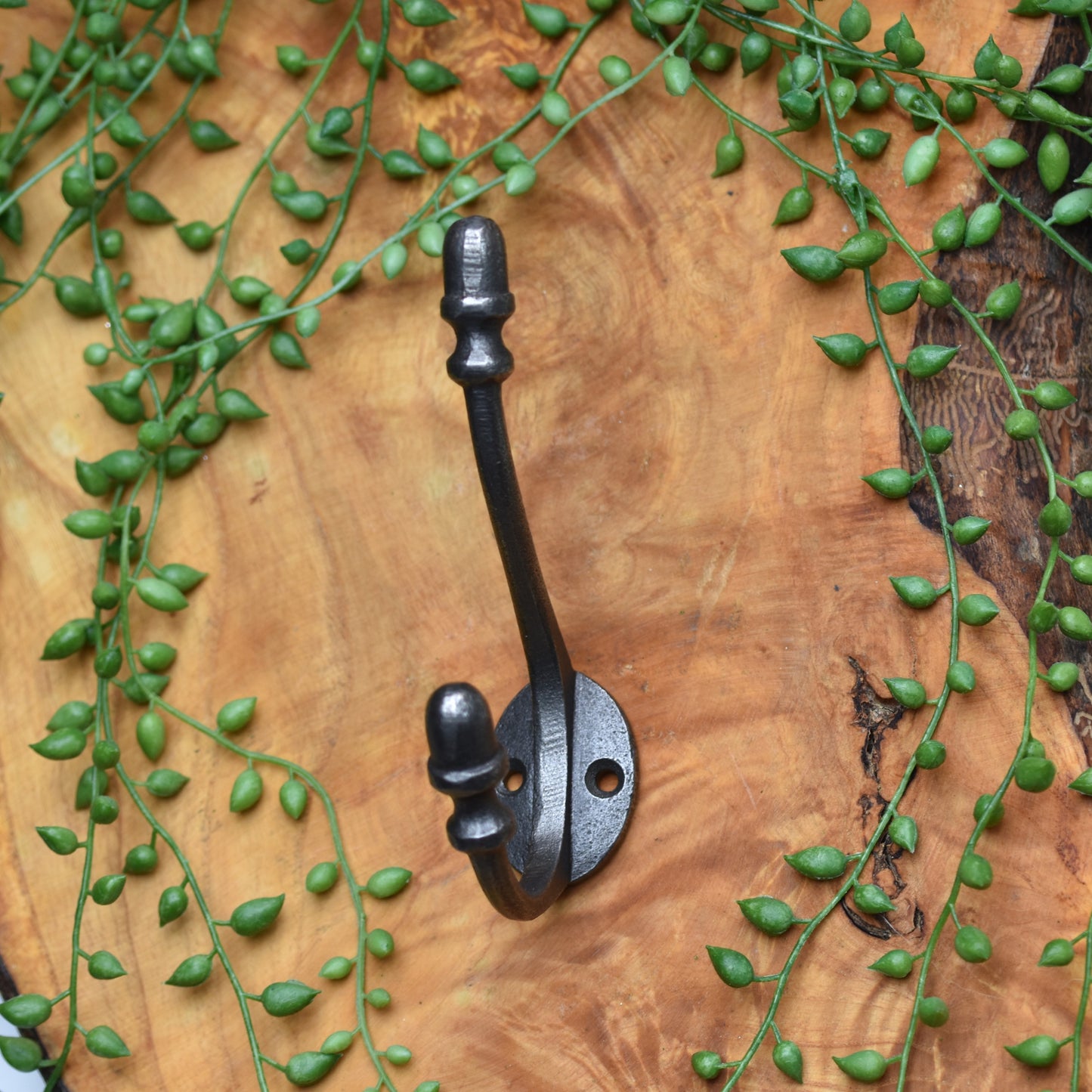 Acorn Ended Silver Hat & Coat Hook