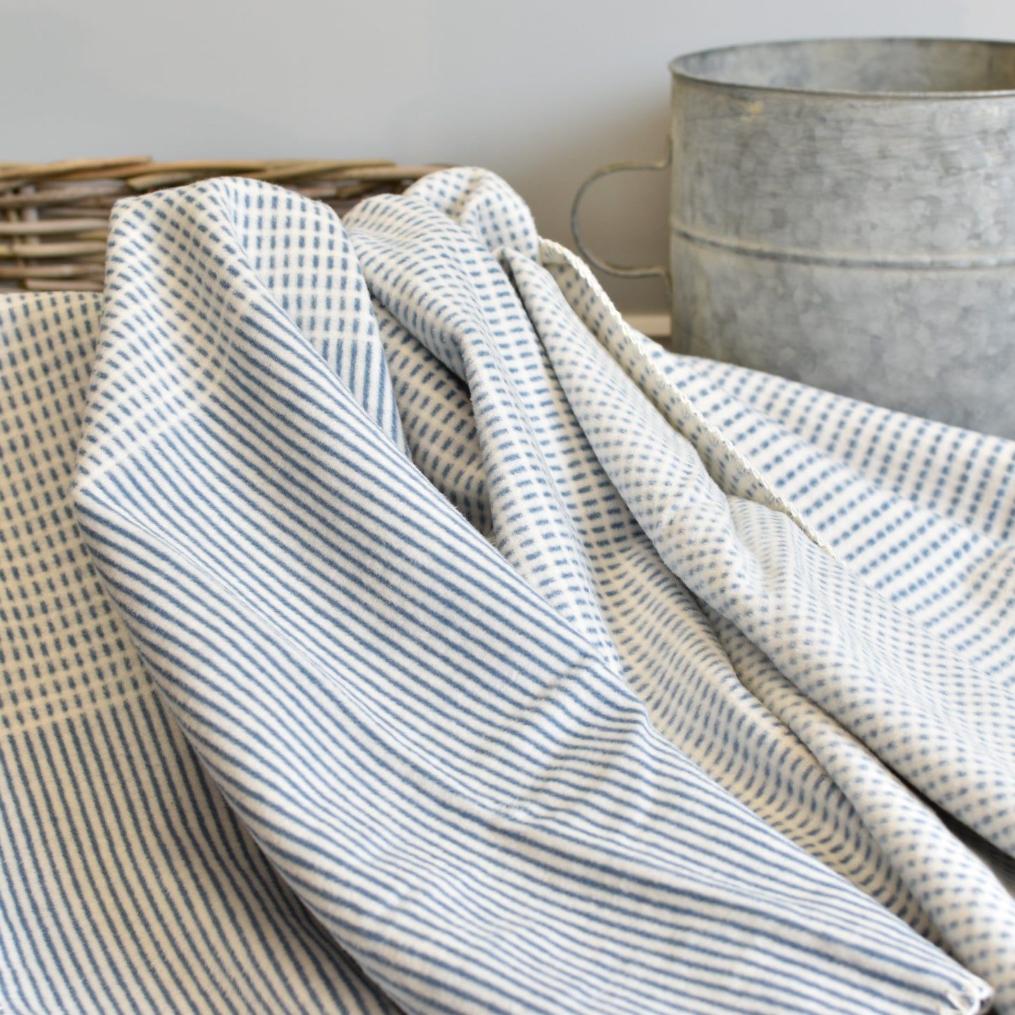 Blue & Cream Dot & Dash Throw