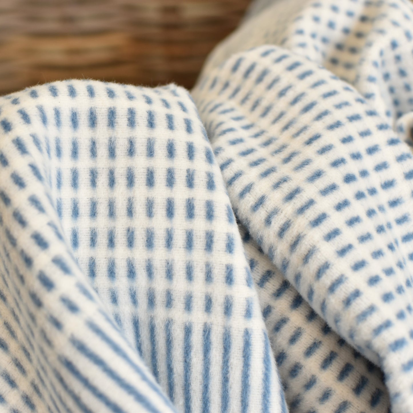 Blue & Cream Dot & Dash Throw