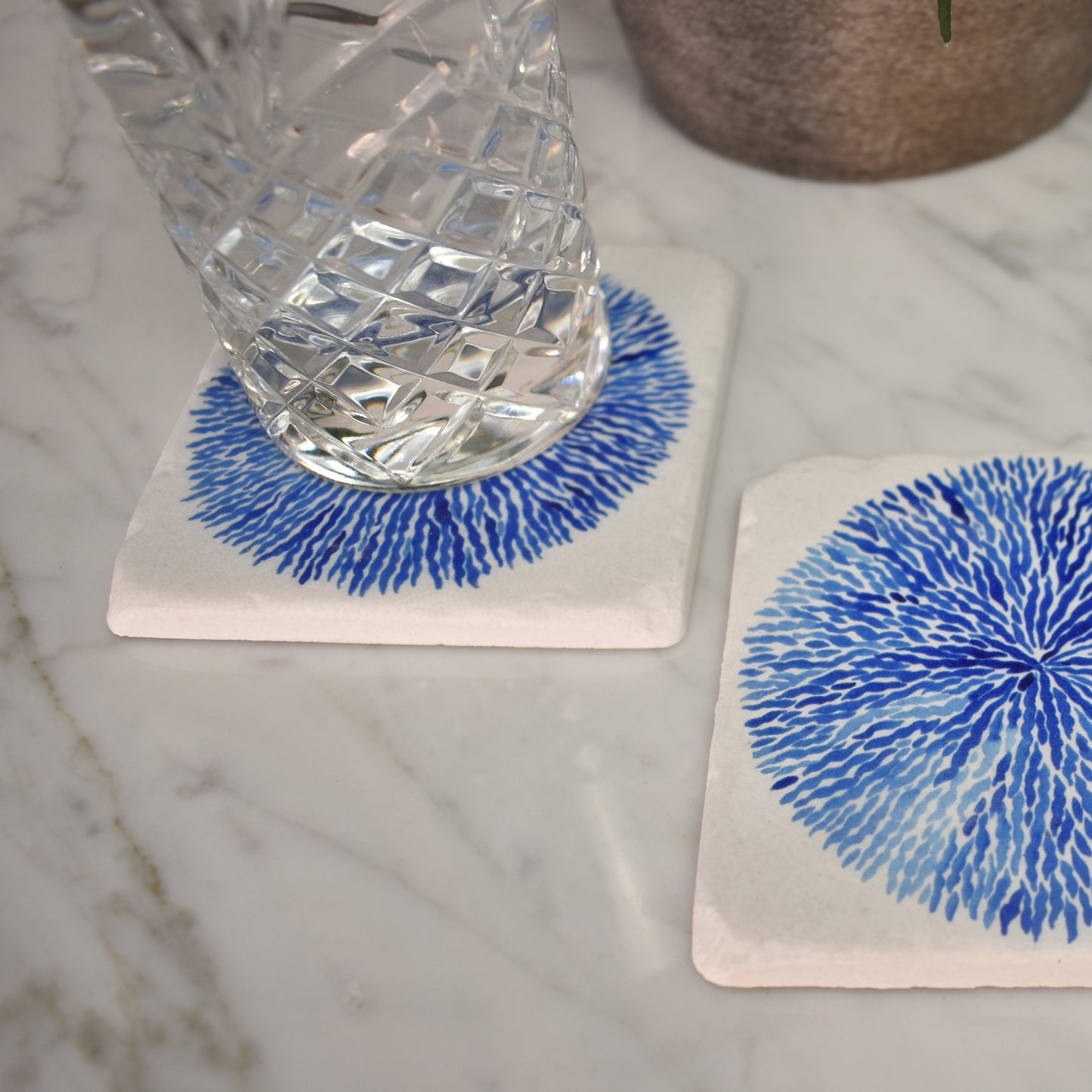 Blue Coral Coasters - Set of Four