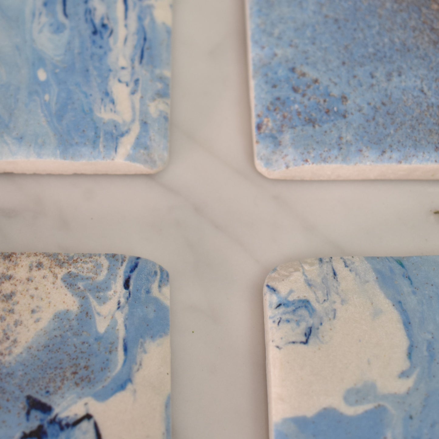 Blue Marble Coasters - Set of Four