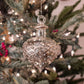 Carnival Onion Handblown Glass Bauble - Clear & Silver - Large