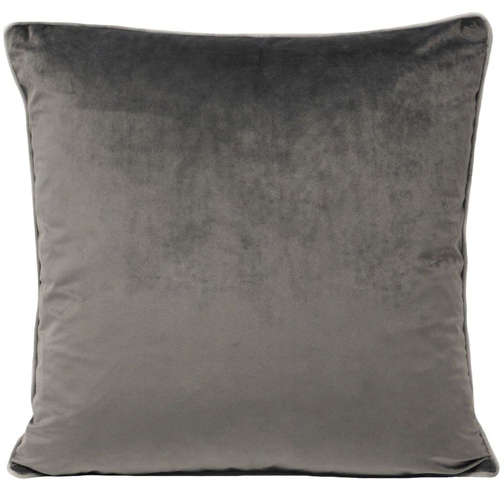 Charcoal & Dove Grey 55cm Velvet Cushion