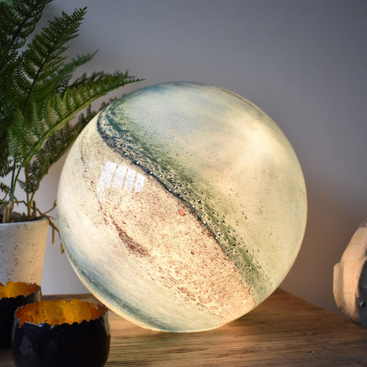 Copper Cloud Handblown Glass Lamp - Sphere Large