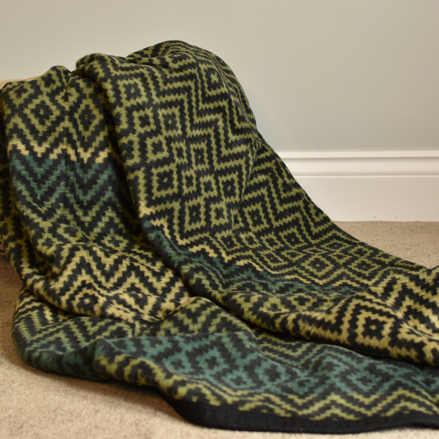 Green Aztec Soft Throw