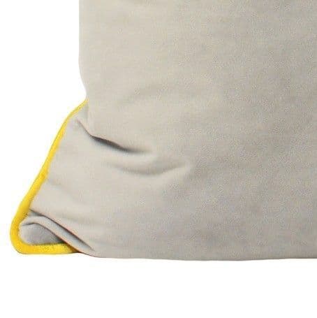 Grey & Yellow 55cm Velvet Cushion