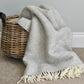 Silver Grey Herringbone Pure Wool Throw
