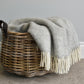 Silver Grey Herringbone Pure Wool Throw