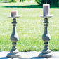Grey Metal Candle Holder - Large