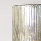 Silver Ribbed Glass Candle Holder - Large