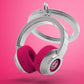 Pink Headphones Keyring