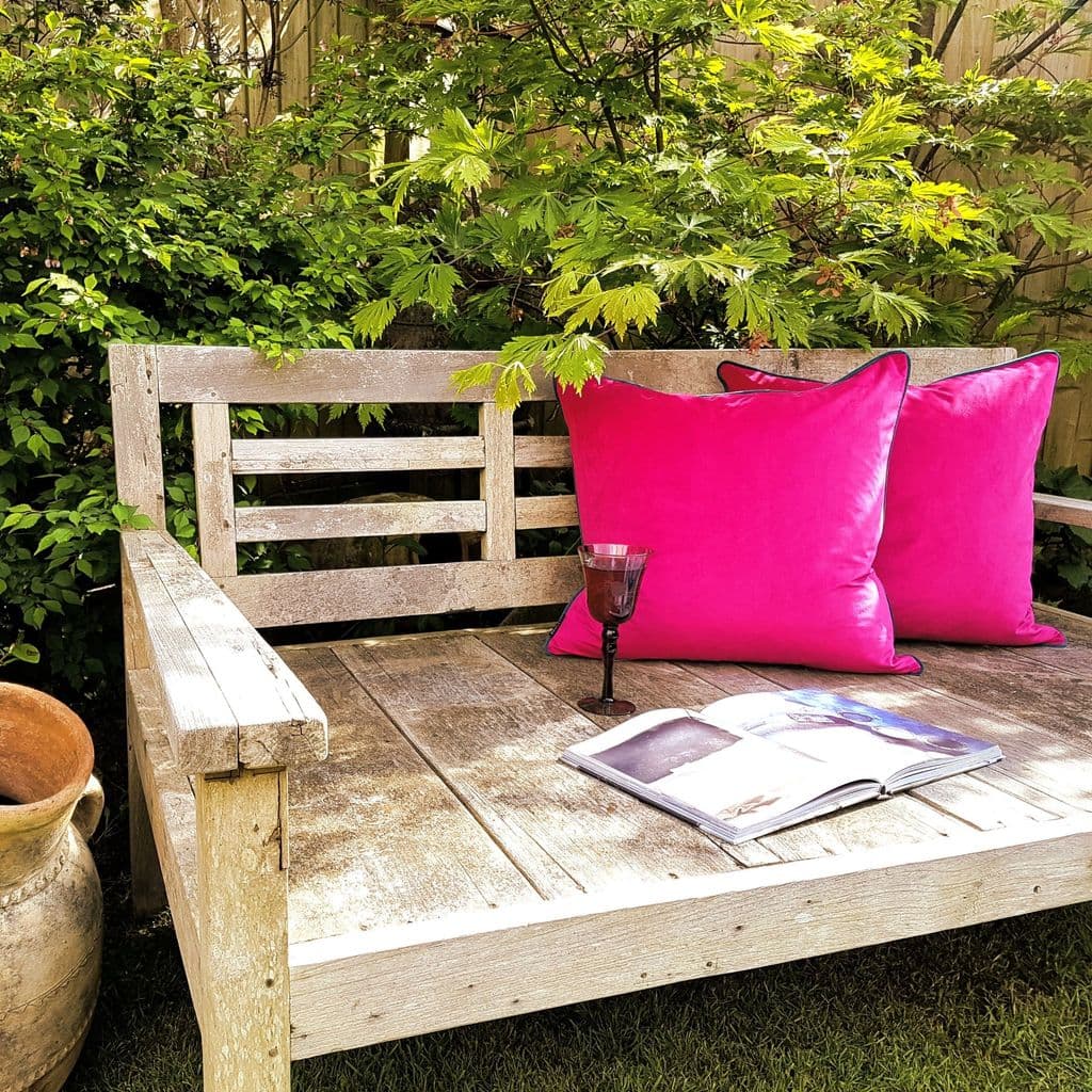 Raspberry & Teal 55cm Velvet Cushion – Rural Urban