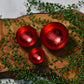 Set Of Three Foiled T-Light Holders - Tomato Red