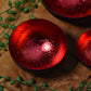 Set Of Three Foiled T-Light Holders - Tomato Red