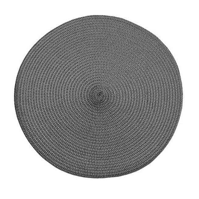 Round Woven Placemat - Dark Grey