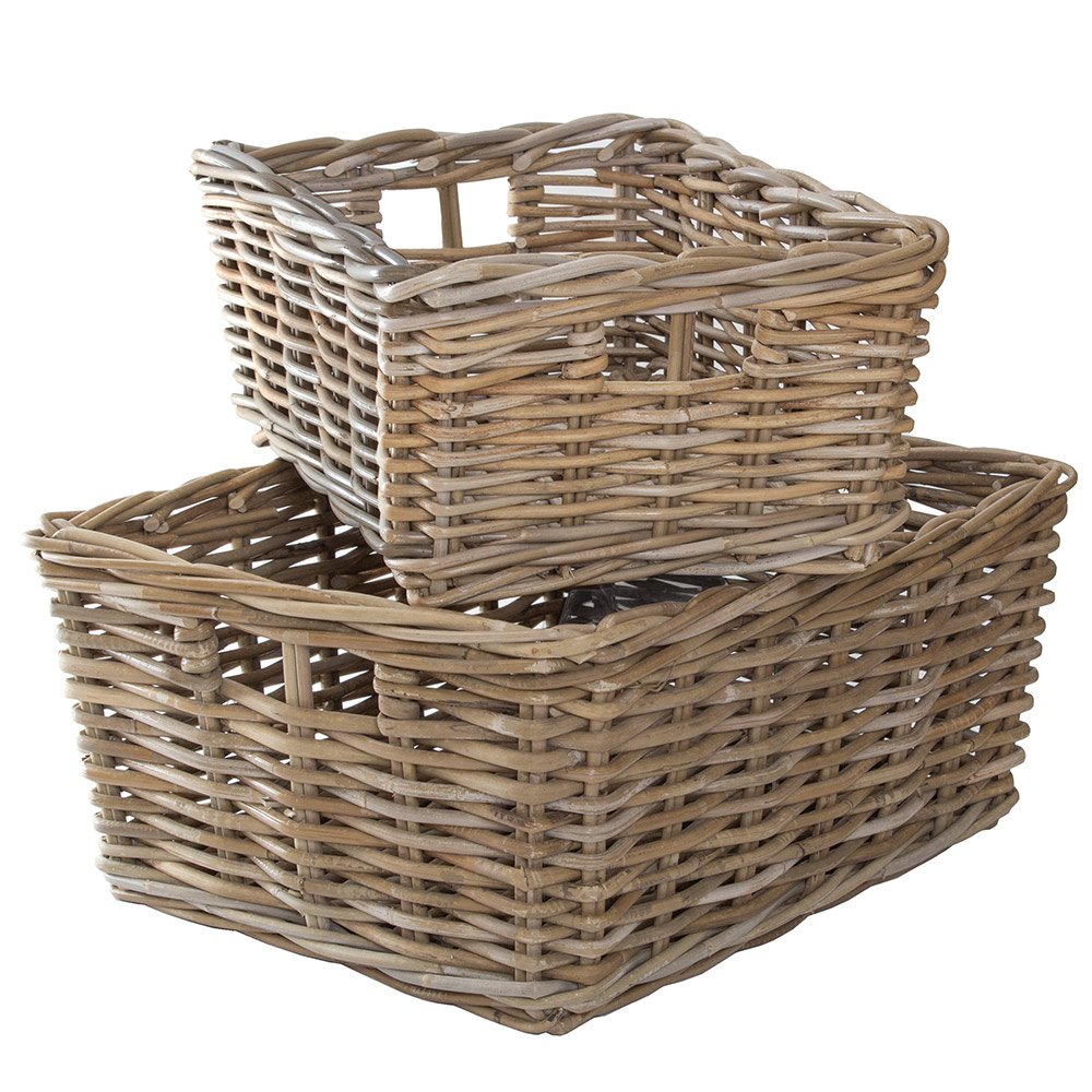 Rectangular Wicker Baskets - Set of Two