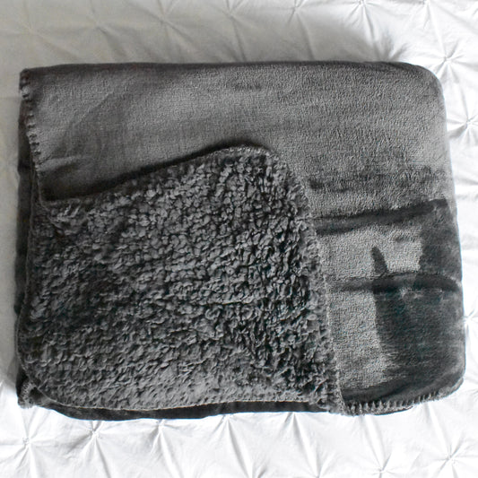 Slate Grey Fleece Throw