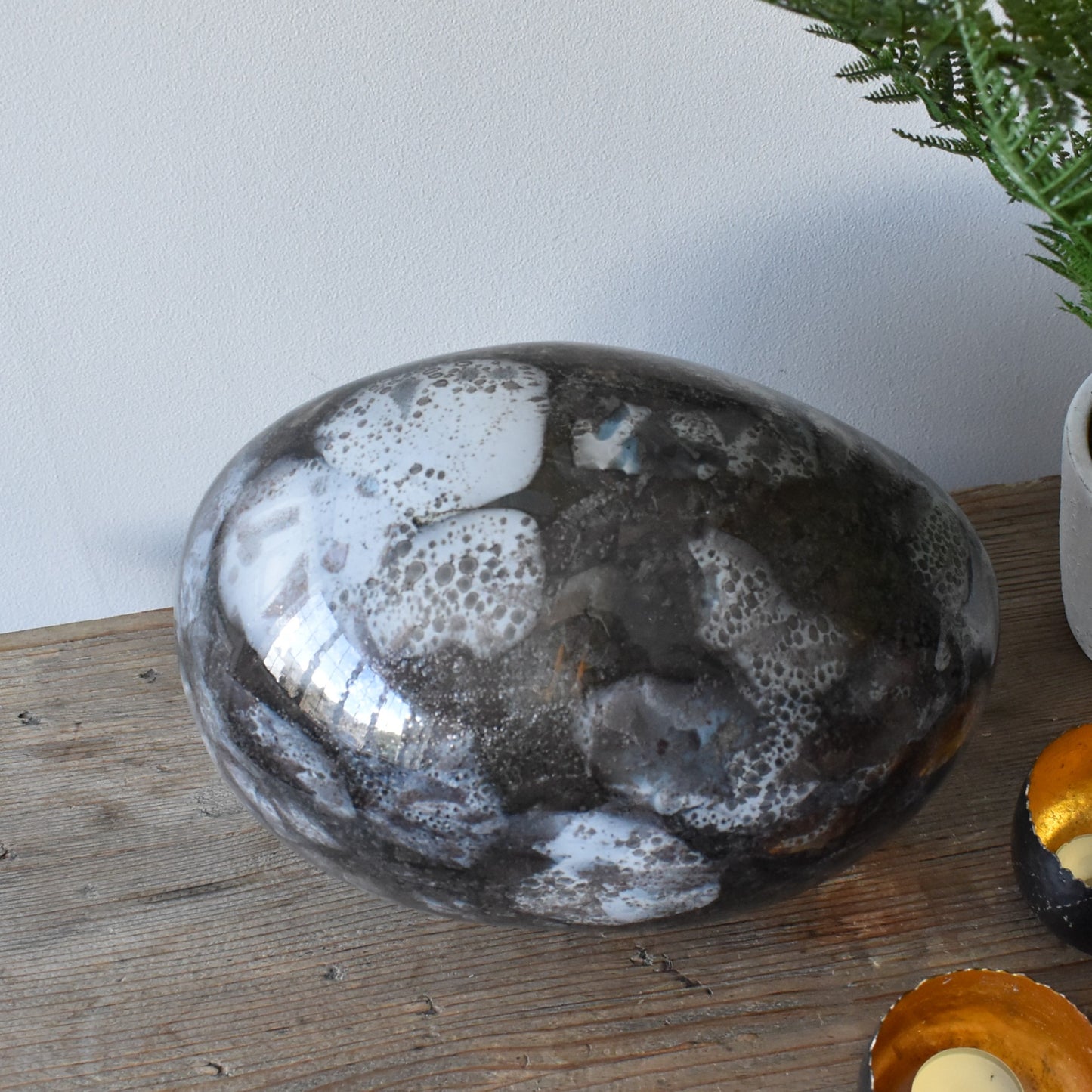 Smoked Quartz Handblown Glass Lamp - Rock