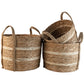 Natural Straw Baskets - Set of Three