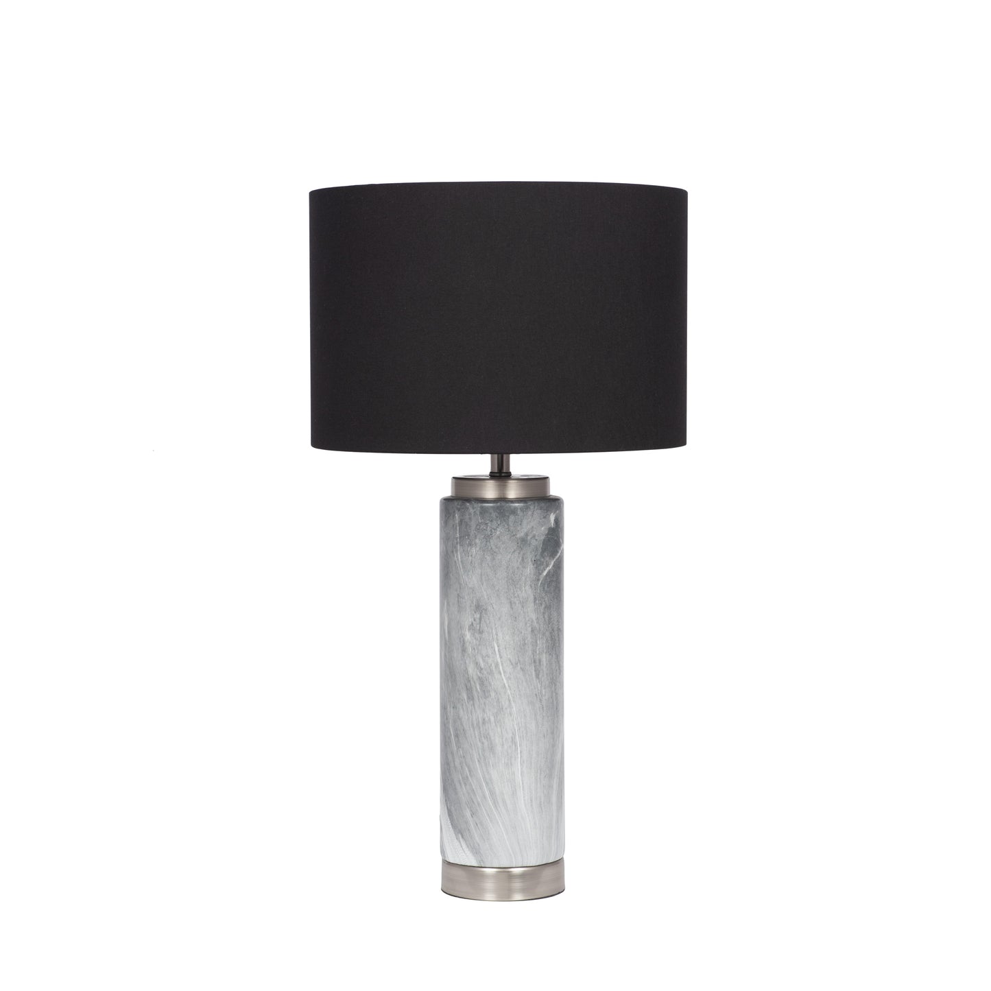 Tall Marble Effect Lamp & Shade