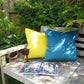 Yellow & Teal 55cm Velvet Cushion