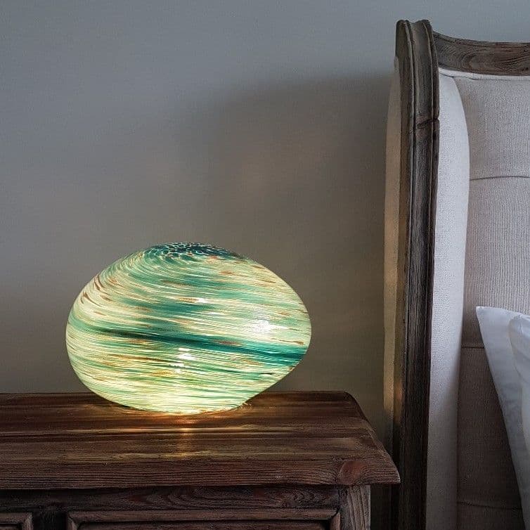 Turquoise Glass Lamp - Rock