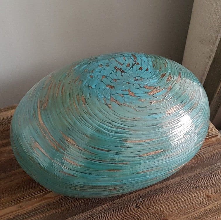 Turquoise Glass Lamp - Rock