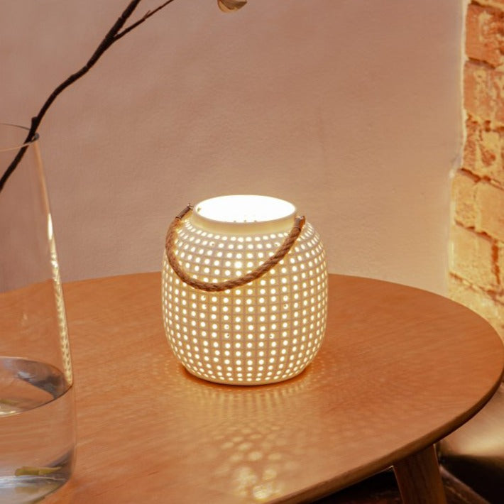 Ceramic Lantern Lamp - White