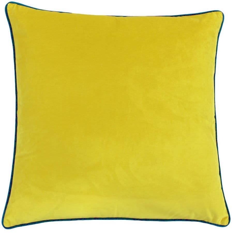 Yellow & Teal 55cm Velvet Cushion